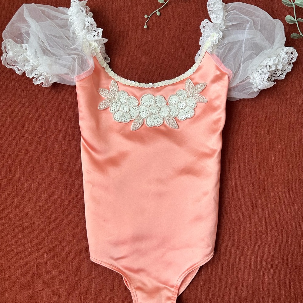 ArtStone Salmon Pink and Iridescent Ballet Dance Leotard